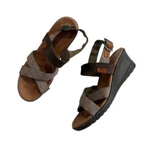 Keen Sandals Womens 8 Vapor Skyline Slingback Green Open Toe Wedge Heels